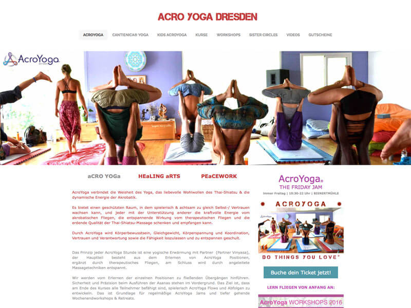 Acro Yoga Dresden Webseite