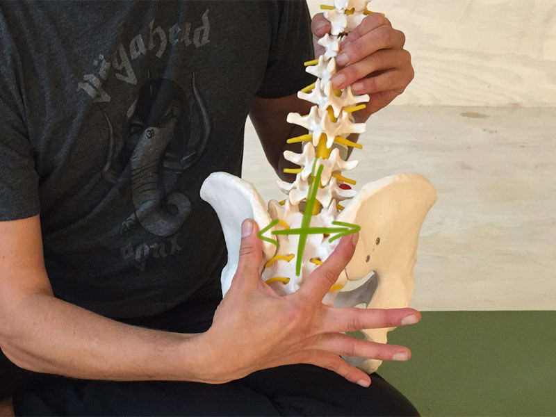 Yoga-Übungen gegen Rückenschmerzen - Weite in Lendenwirbelsäule und Kreuzbein