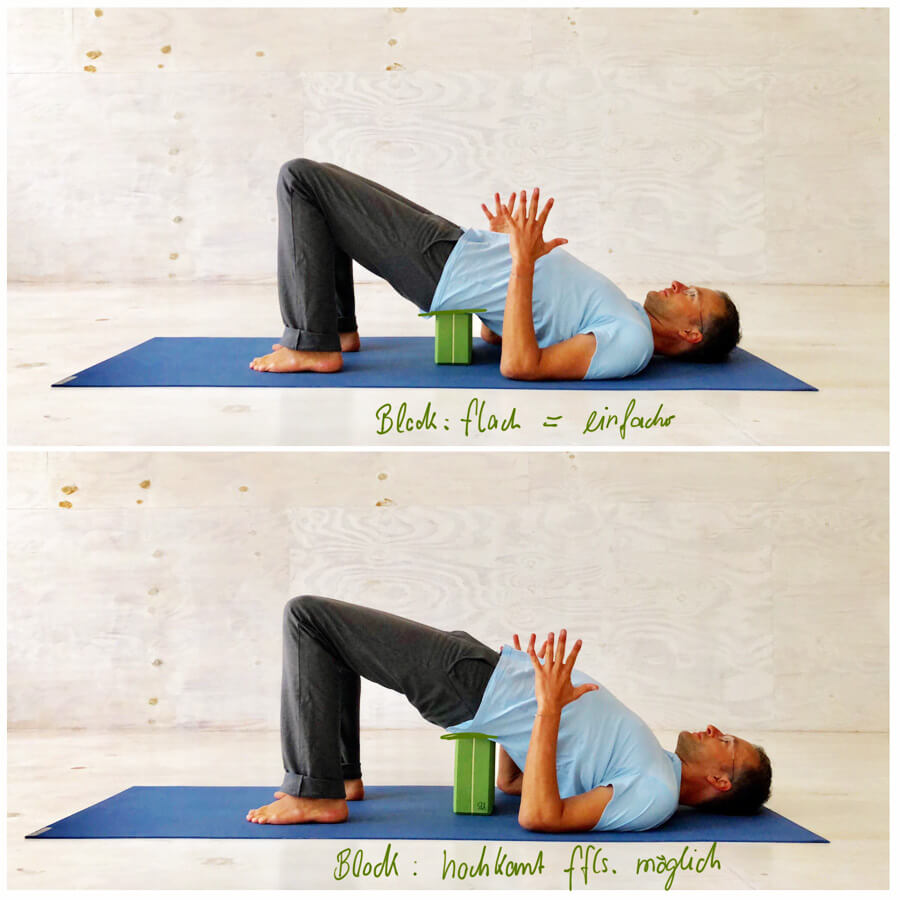 Yoga Stress - Yoga Exercise - with block as an aid