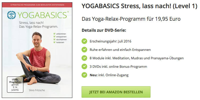 DVD Stress, lass nach - Jetzt auf Amazon kaufen und zu Hause entspannt Yoga üben