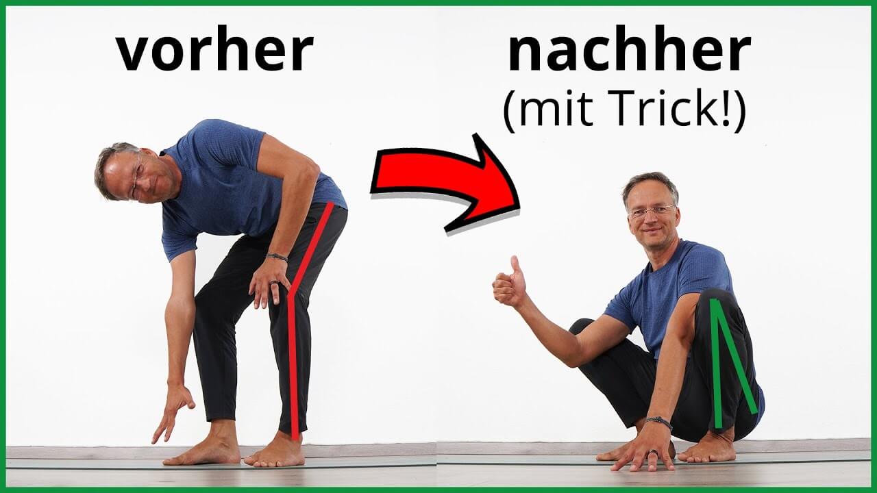Tiefe Hocke Hüftbeweglichkeit Yoga