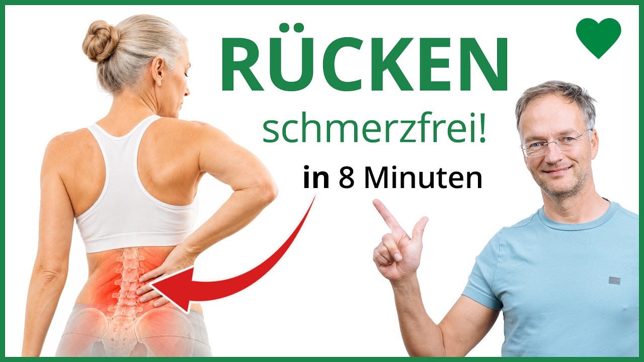 Rückenroutine mit Drehungen, Seitbeugen und einer sanften Heuschrecke.